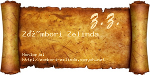 Zámbori Zelinda névjegykártya